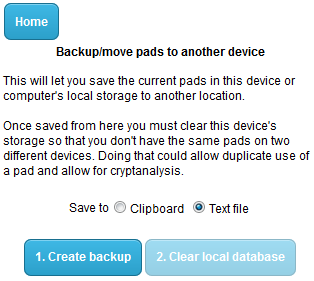 Backup pads page